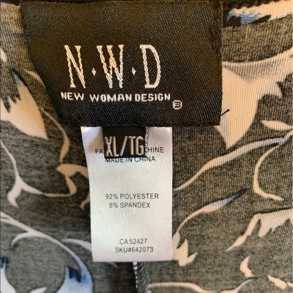 Summery black and blue floral dress,XL - Picture 3 of 5